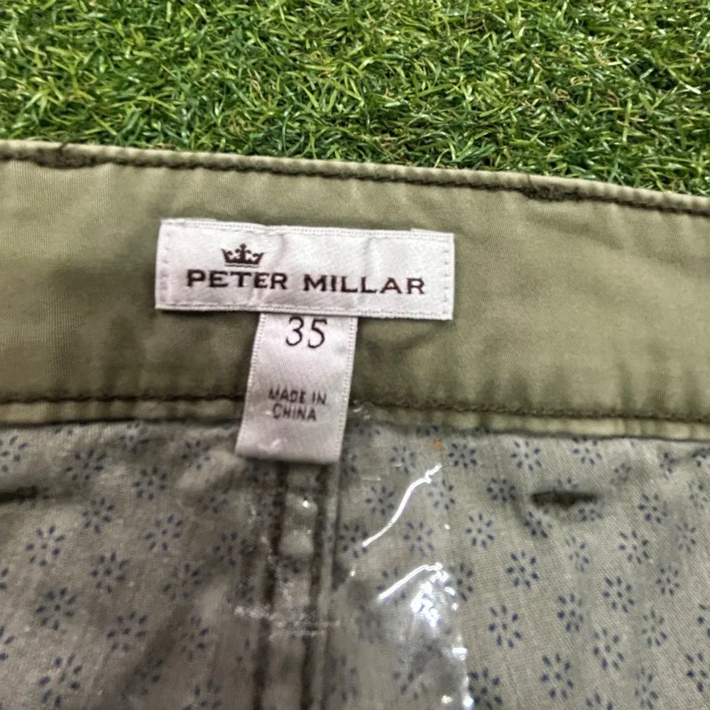 Peter Millar Mens 35 Olive Green Five Pocket Straight Leg Pants Casual Trousers